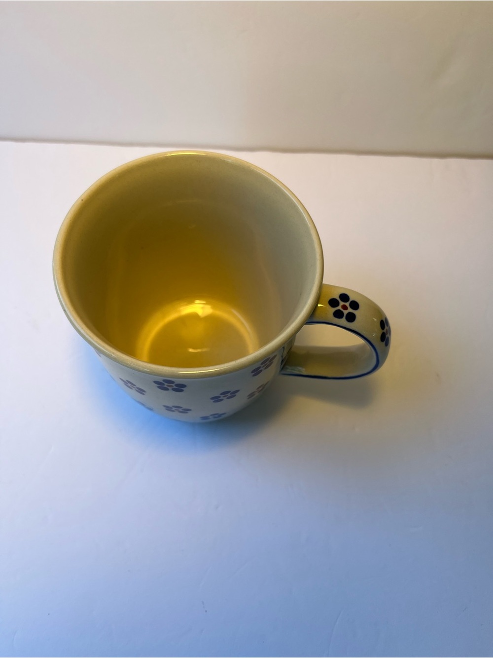 Vintage Polish Boleslawiec Pottery Mug Hand Made In Poland Floral 149 12oz - Picture 5 of 5